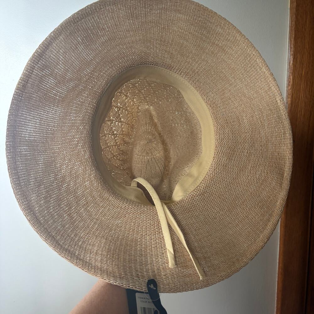 C.C NWT Hat Boho Beige Beachy Coastal Cowgirl Vacation Sun Summer Strawlike OS - Picture 5 of 10
